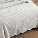 MarCielo 100% Cotton Quilt Set White Lightweight Bedspread with Scalloped Edge, Farmhouse Vintage Bedding, All Season Use(TC Off-White,King (114"x102")) by CozyNest Decor