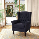 Accent Chair, Upholstered Armchair with Button Tufted High Back & Solid Wood Legs, Comfy Wingback Reading Single Sofa Chair for Small Spaces, Living Room, Bedroom (Blue, Set of 2) by CozyNest Decor