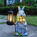 Rabbit Solar Lights Lantern Garden Statues with Succulent and 4 LED Lights - Outdoor Bunny Welcome Figurines Decorations for Patio Yard Lawn Ornaments Gifts for Birthday Easter Housewarming by CozyNest Decor