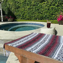 Del Mex Classic Mexican Blanket, Large Authentic Woven Falsa Throw (70"x50"), Artisan Southwest Décor for Beach, Yoga, Outdoors (Burgundy) by CozyNest Decor