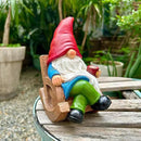 Drinking Coffee Faceless Garden Gnome Statue Decoration 7.1" Figurine Ornament for Indoor Outdoor Home Patio Yard Lawn by GreenHaven Gardens