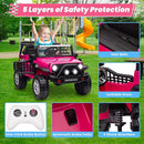 24V 4WD Ride on Truck Car w/800W Motors, Gift Flower, Remote Control, 2 Seaters, Light Bar, 3 Speeds, Pop Music, Power Four Wheels, 24 Volt Ride on Toy Car for Big Kids, Rose Red by TinyTreasures Baby Boutique