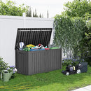 150 Gallon Deck Box,Resin Outdoor Storage Box with Lockable for Patio Furniture, Pool Accessories, Garden Tools Waterproof Outside Storage Box, Black by GreenHaven Gardens
