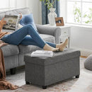SONGMICS Storage Ottoman Bench, Foldable Foot Rest with Legs, 15 x 30 x 15.2 Inches, End of Bed Bench, Storage Chest, Load up to 660 lb, for Living Room, Bedroom, Entryway, Slate Gray ULSF16GYZ by CozyNest Decor