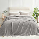 Snuggle Sac Oversized Grey Blanket Twin XL 66X90 for Bed, Reversible Super Soft Warm Cozy Knit Fuzzy Plush Blankets, Heather Dark Grey, 66x90 inches by TinyTreasures Baby Boutique