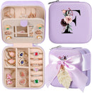 AYGXU Travel Jewelry Box for Women and Girls - Small Case With Initial A-Z - Teacher Gifts by TinyTreasures Baby Boutique