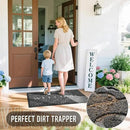 Yimobra Welcome Mat Outdoor Indoor, 36x24 All-Season Waterproof, All-Weather Heavy Duty Doormat, Low Profile Porch Patio Entrance Mat, Sturdy Natural Rubber, Dark Grey by CozyNest Decor
