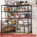 REIBII 5 Tier Wire Shelving Storage Shelves Loads 1430LBS, 58" W Metal Shelving for Storage Adjustable Shelving Unit Heavy Duty Garage Shelves Pantry Shelves Kitchen, Black by CozyNest Decor