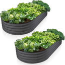 Galvanized Raised Garden Beds Outdoor // 6×3×1 ft (2-Pack) Planter Raised Beds for Gardening, Vegetables, Flowers // Large Metal Garden Box // Patented Tool-Free Design (Gray) by GreenHaven Gardens