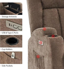 Power Lift Recliner Chair for Elderly with Massage and Heat, Reclining Sofa Chair with USB & Type-C Ports and Cup Holders, L1188(Brown) by CozyNest Decor