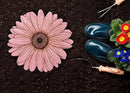 NAT & Jules Gerbera Daisy Flower Shaped Dimensional Indoor Outdoor 12 inch Cast Resin Decorative Garden Stepping Stone, Patio, Walkway Sculpture Yard Art, Pink by CozyNest Decor