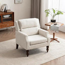 Kidol & Shellder White Oversized Accent Chair for Living Room Mid Century Modern Reading Chair with Back Wide Upholstered Comfy Single Sofa Chair for Bedroom Lounge Side Corner Chair Fabric Armchair by CozyNest Decor