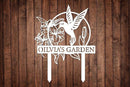 Custom Hummingbird Metal Garden Decor, Personalized Bird with Stakes Garden Sign, Flower Design Personalized Garden Sign, Custom Garden Name Sign, Home Gift, Large Outdoor Decor, Patio Decor by CozyNest Decor