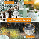 Cooo 6 Pack Heavy Crackle Glass Solar Lantern with 30 LED Firefly Lights– Waterproof Outdoor Hanging Lamp 215% Larger Solar Panel, Stainless Steel Lid Decorative Lighting for Garden Patio Table by CozyNest Decor