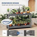 Outdoor Console Table, 48" Weather Resistant HIPS Patio Side Table, 440LBS Weight Capacity, 2-Tier Multifunctional Buffet Bar Storage Organizer for Garden Deck, Gray by GreenHaven Gardens
