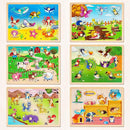 SYNARRY Wooden Puzzles for Toddlers 1-3, 6XSET Animals Puzzles for Toddlers 2-4 with Rack, Toddler Puzzles Ages 2-4, Kids Learning Educational Montessori Toys for 2 3 Year Old, Gifts for Boys Girls by TinyTreasures Baby Boutique