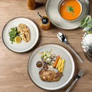 GBHOME Ceramic Dinnerware Sets for 8, 24 Pieces Stoneware Plates and Bowls Sets, Scratch Resistant Dishes, Dishwasher & Microwave Safe, Reactive Glaze-Green Wheat by CozyNest Decor