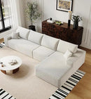 136" Sectional Couches for Living Room Modern Modular Sofa with L-Shape Couchs Upholstered Boneless Couch Deep Seat Sectional Couch with Chaise (White, Right Facing Chaise+3Seaters) by CozyNest Decor