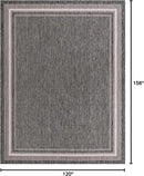 Unique Loom Outdoor Border Collection Area Rug - Soft Border (10' x 13' Rectangle, Black/ Ivory) by GreenHaven Gardens