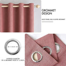 MIULEE 100% Blackout Linen Textured Curtains for Bedroom Solid Thermal Insulated Dusty Rose Grommet Room Darkening Curtains & Drapes Luxury Decor for Living Room Nursery 52 x 84 Inch (2 Panels) by TinyTreasures Baby Boutique