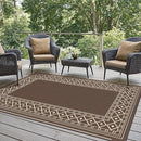 GENIMO Outdoor Rug Waterproof for Patio Decor, 3'x5' Foldable Reversible Plastic Straw Carpet for Porch, Outside Area Mat for Entryway, Rv, Deck, Picnic, Camper, Balcony, Beach, Coffee & Beige by CozyNest Decor