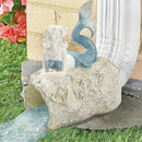 Mermaid Statue Garden Rain Downspout Diverter, Decorative Gutter Extension, Splash Block, Eco-Friendly Resin Downspout Extension,Perfect Rain Diverter for 3"x4" Downspouts (10.6 in) by GreenHaven Gardens