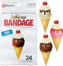 BioSwiss Bandages, Ice Cream Shaped Self Adhesive Bandage, Latex Free Sterile Wound Care, Fun First Aid Kit Supplies for Kids, 24 Count by TinyTreasures Baby Boutique