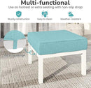 Solaste Outdoor Footstools Patio Ottoman Set of 2, Aluminum All-Weather Outdoor Footrest Seat with Removable Cushions, Patio Furniture Ottomans for Garden, Backyard, Poolside-White by CozyNest Decor