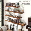 Floating Shelves for Wall, Large Wall Mounted Shelves with Invisible Brackets, Long Wood Floating Shelf for Living Room, Bedroom, Kitchen, (Walnut, 55" W x 9" D x 1.5" H) by CozyNest Decor