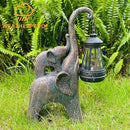 Elephant Statues Garden Decor with LED Solar Lights-Lucky Elephant Mother Gifts for Women, Men or Daughter, Unique Housewarming Gifts and Yard Decoration (Gold) by GreenHaven Gardens