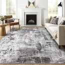 8x10 Area Rugs Living Room: Washable Large Abstract Modern Soft Rug Stain Resistant Indoor Floor Non Slip Accent Carpet for Bedroom Nursery Playroom Office Dining Room Dorm Home House- Black Grey by TinyTreasures Baby Boutique