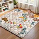 Baby Play Mats for Floor, 50x50 Playpen Mat for Babies, Extra Thicker & Soft Floor Crawling Mat, Foldable Non-Slip Playmat Cushioned for Infants Toddlers, Boho Leaf Style by TinyTreasures Baby Boutique