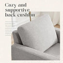 Mid-Century Accent Chair,Modern Linen Fabric Armchair for Living Room,Comfy Upholstered Reading Accent Chairs for Bedroom,Single Sofa Chair with Wood Legs (Light Grey, 2 Pack) by CozyNest Decor