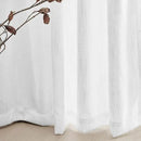 MYSKY HOME Short Curtains for Small Kitchen Windows 45 inches Length, Linen Look Curtain Drapes Cotton Polyester Blend, Soft Fabric Light Filtering Privacy Protect, 50 x 45 inches, White, 2 PCs by CozyNest Decor