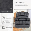 Luxlen Large Manual Recliner Chair,Soft Fabric Push Back Recliner with Overstuffed Armrest and Backrest, Living Room Single Sofa Recliners,Grey by CozyNest Decor