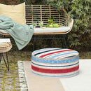 LVTXIII Inflatable Stool Ottoman Footrest with Handle, Decorative Fade-Resistant Foot Stool, Indoor or Outdoor Pouf for Home Garden and Camping Use, D21 x W 21 x H9, Stripe Red Blue by CozyNest Decor