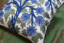 Blue Tree of Life Pillow Cover Indigo Plant Floral Pillowcase Needlepoint Botanical Flower Suzani Cushions Traditional Boho Modern Floral Cushion Wool Size - 18x18 by CozyNest Decor