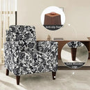 Floral Accent Chair Set of 2, High Back Upholstered Armchair with Solid Wooden Legs, Padded Armrest and Removable Comfortable Cushioned Seat Single Sofa for Living Room, Bedroom, Black by CozyNest Decor