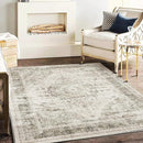 Area Rug 5'x7' Washable Rug Floral Khaki Traditional Floor Cover Thin Retro Kitchen Indoor Distressed Non Slip Carpet for Living Room Bedroom Dining Room by TinyTreasures Baby Boutique