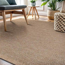 CAMILSON Easy Jute Rug 9x12, Indoor Outdoor Natural Color Fiber Area Rugs for Living Room and Patio Rug Herringbone Seagrass Boho Woven Design Easy-Cleaning Washable Outside Carpet Alfombras 9 x 12 by CozyNest Decor