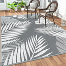 GENIMO Outdoor Rug 5' x 8' Waterproof for Patios Clearance, Reversible Plastic Straw Camping Carpet, Large Area Rugs Mats for RV, Picnic, Backyard, Deck, Balcony, Porch, Beach, Grey&White by CozyNest Decor