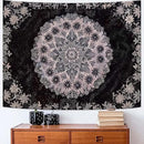 Fowocu Boho Floral Mandala Tapestry Wall Hanging Grey Bohemian Flower Medallion Tapestry Aesthetic Gray Black Hippie Indian Small Tapestries for Bedroom Living Room Dorm Decor 48 x 36 Inch by CozyNest Decor