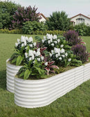 2 Pcs Raised Garden Beds Outdoor 8x2x2ft - Galvanized Steel Planter Box for Vegetables, Flowers, Rust-Resistant Garden Box, Easy Assembly Raised Beds, Durable Planters for Outdoor Plants, Beige by GreenHaven Gardens