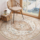 Lahome Boho Circle Rug - 6Ft Washable Round Area Rugs for Living Room Non-Slip Throw Dining Room Rug Large Round Carpet, Oriental Distressed Print Circular Mat for Office Classroom Bedroom Sofa by TinyTreasures Baby Boutique