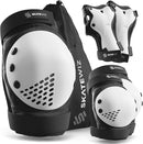 SKATEWIZ Skateboard Pads Protective Gear Set for Kids - Smash - Roller Skate Pads [6pc] - Elbow Pads Roller Derby and Knee Pads Kids Skating with Wrist Guards for Kids and Adults by TinyTreasures Baby Boutique