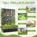 Trellis for Climbing Plants Outdoor，Mental Garden Bed with Drainage Holes Outdoor Privacy Screen Design Tall planters for herb Flower Vegetables 73"x47"x16", Black-Louvered by GreenHaven Gardens