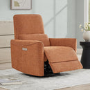 CHITA Power Recliner Chair Swivel Glider, FSC Certified Fabric Living Room Nursery Reclining Sofa Chair with Lumbar Support,Terracotta by CozyNest Decor