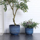 LuxenHome 15.5" Dia Large Ceramic Pots for Plants, Ocean Blue Glazed Planters for Outdoor Plants, Round Indoor Flower Pots with Drainage Hole and Rubber Plug for Home Garden Patio by CozyNest Decor