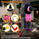 POPGIFTU 51" Halloween Crashing Witch Decoration – Pink Flying Witch for Tree, Yard, Porch, and Indoor Outdoor Halloween Décor by CozyNest Decor