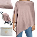 Peekaboo Nursing Cover Up for Breastfeeding - Breathable Knit - Soft Organic Cotton & Cashmere Breast Feeding Poncho for Women - Privacy Feature - Includes Mesh Laundry Bag (Mauve) by TinyTreasures Baby Boutique